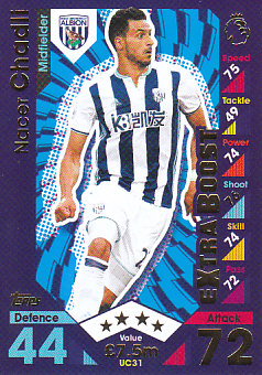 Nacer Chadli West Bromwich Albion 2016/17 Topps Match Attax Extra Update Card #UC31
